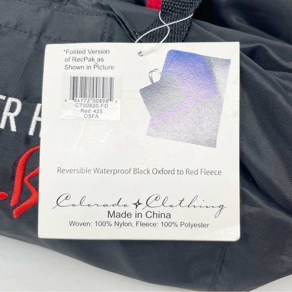 COLORADO CLOTHING Black Red RECPAK RAY-BAN Blanket Reversible Waterproof - Picture 4 of 7